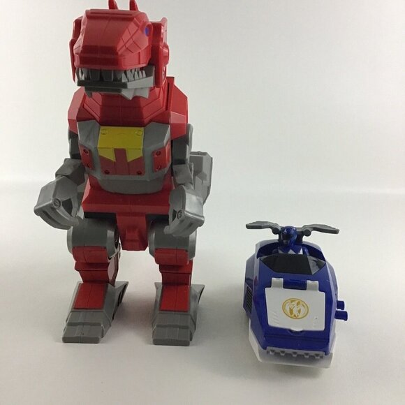 Imaginext Power Rangers Red T-Rex Zord Triceratops Battle Bike Action Figures - Picture 2 of 8